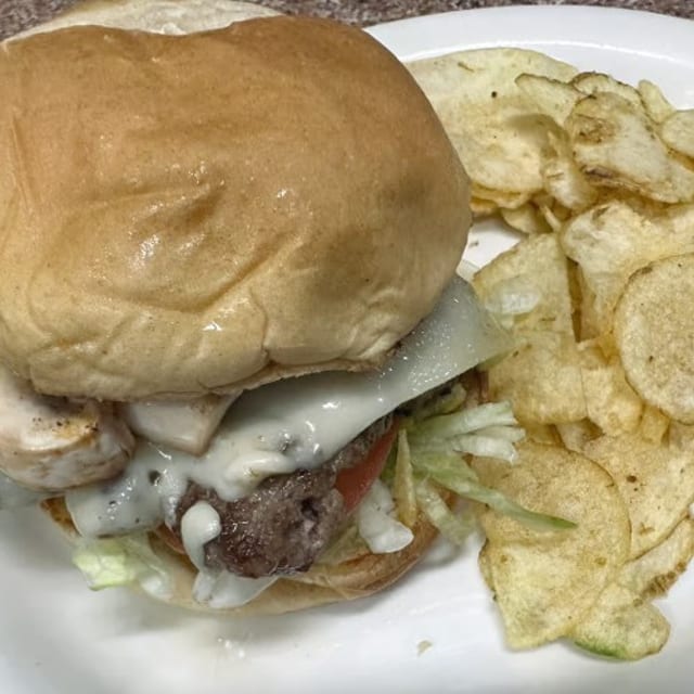 Mushroom Beef Burger.