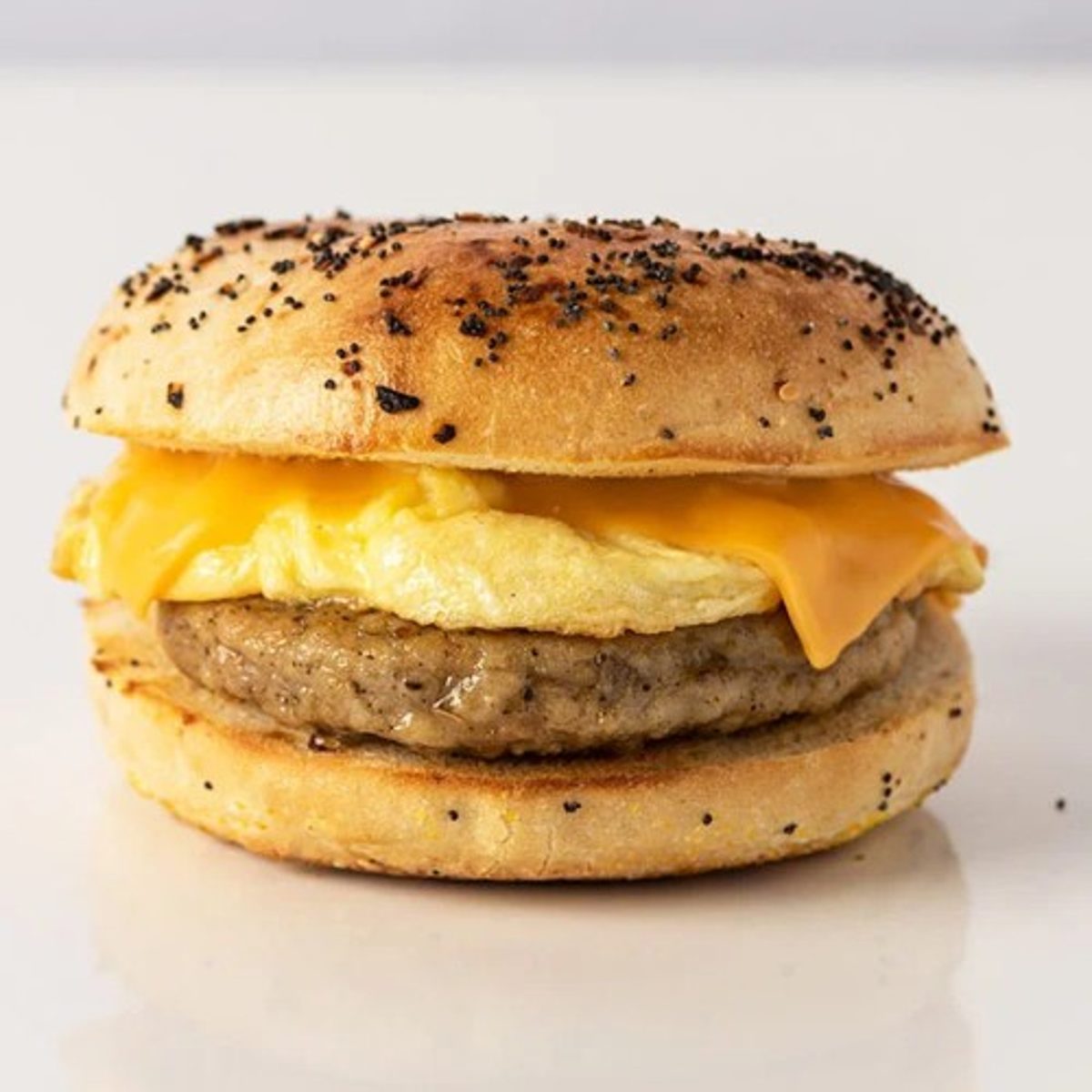 Egg Scrapple Cheese Bagel Sandwich